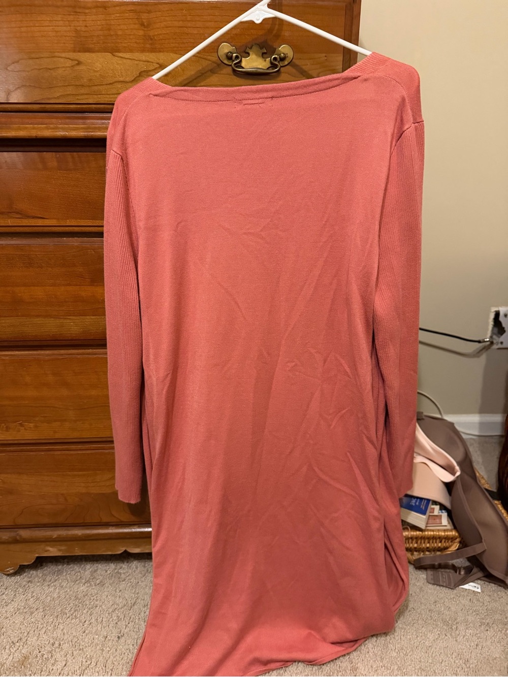 Women’s Long Sleeve Boat Neck Dress - Dusty Rose